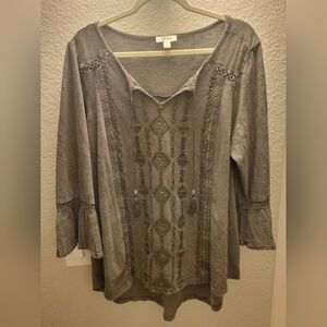 Style & Co Embroidered Tunic Top Sz 1X  Boho‎ Peasant